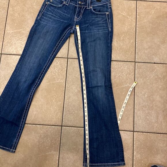 Miss Me Fleur De Lis Jewel Bootcut Jeans JP5347B Size 28 - Picture 10 of 12